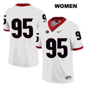 Women's Georgia Bulldogs NCAA #95 Noah Chumley Nike Stitched White Legend Authentic No Name College Football Jersey NEB4754RJ